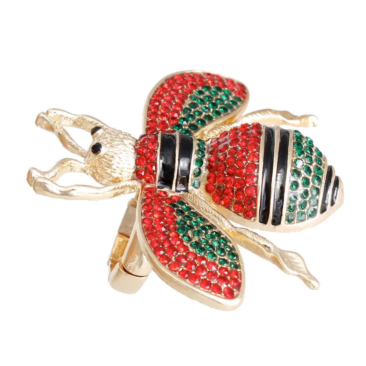 Polychromatic Rhinestone Bee Stretch Ring