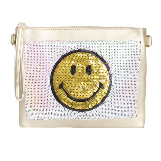 Gold Smile Sequin Clutch