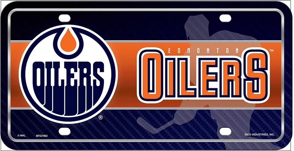 Edmonton Oilers Metal License Plate