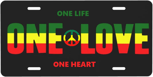 One Love Peace Novelty License Plate