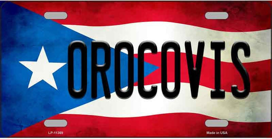 Orocovis Puerto Rico Flag License Plate Style Sign
