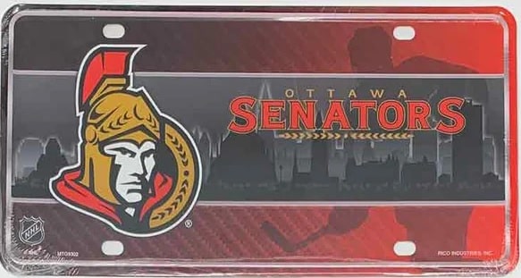 Ottawa Senators Metal Novelty License Plate Tag