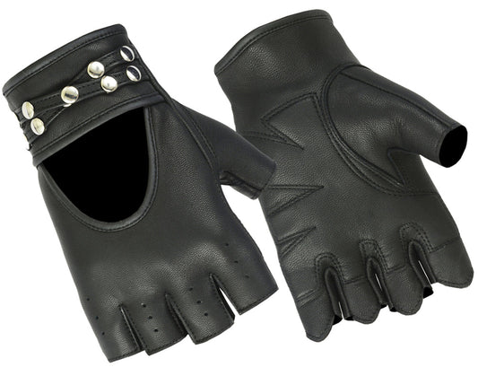 DS Women's Fingerless Glove with Rivets Detailing