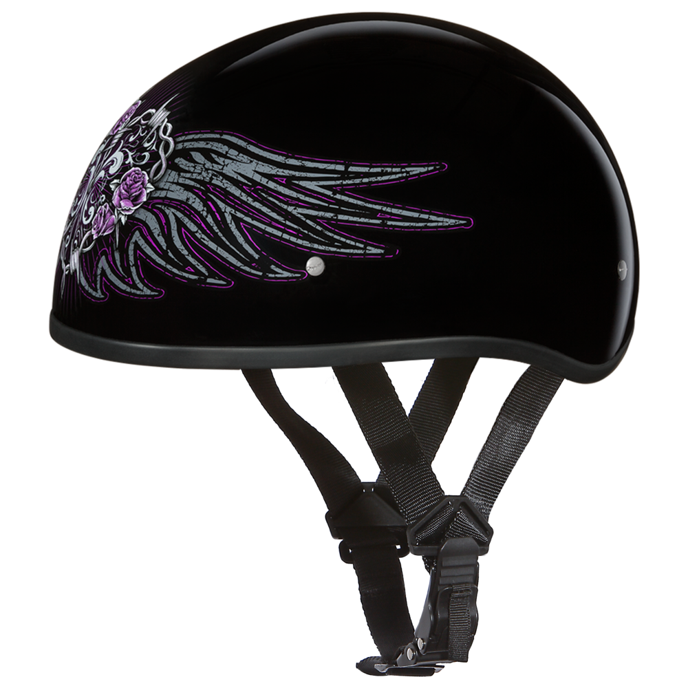 D.O.T. DAYTONA SKULL CAP - W/ BARBED WIRE HEART With Straps