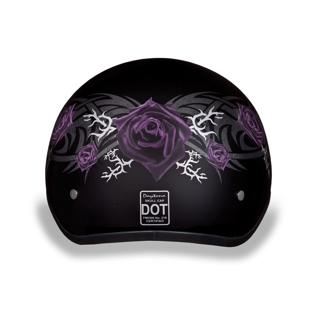 D.O.T. DAYTONA SKULL CAP - W/ PURPLE ROSE