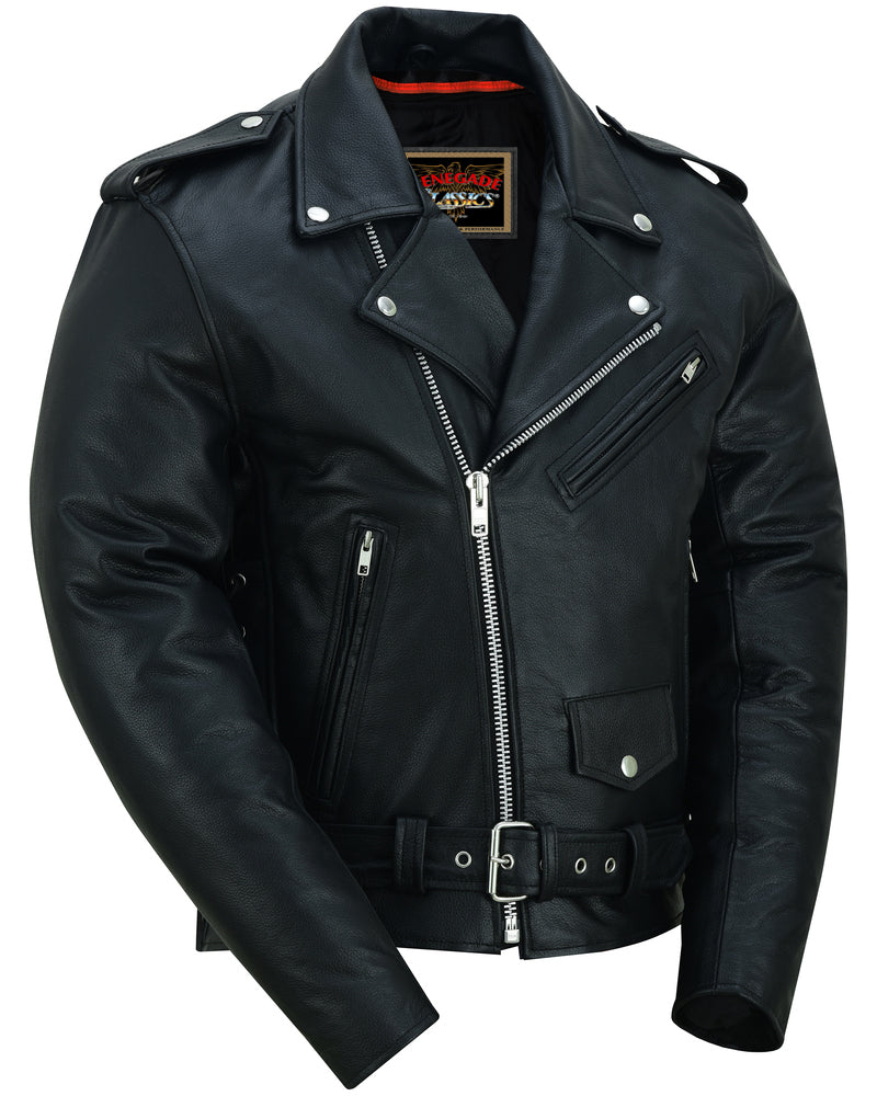 Freedom Rider Black Men’s Leather Jacket – Eagle Embossed
