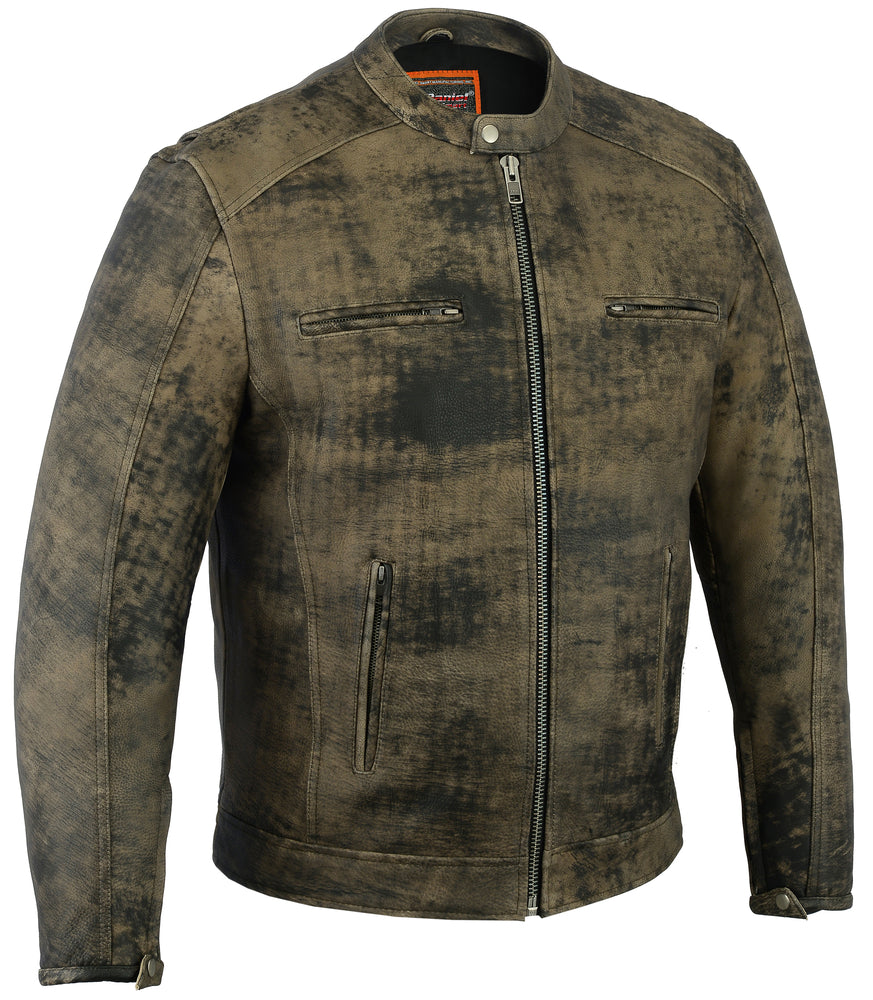 DS Men’s Antique Brown Motorcycle Cruiser Jacket