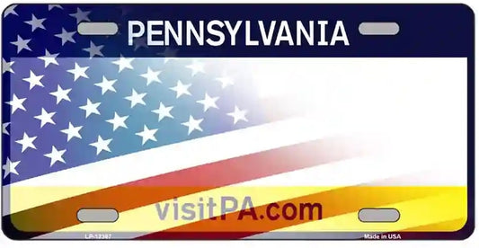 Pennsylvania US Flag License Plate