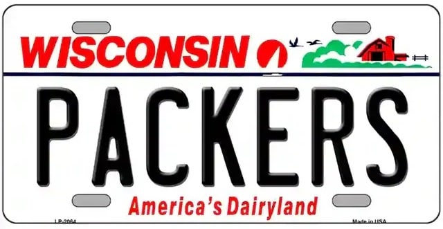 Packers Wisconsin Novelty License Plate