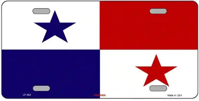 Panama Flag Metal Novelty License Plate