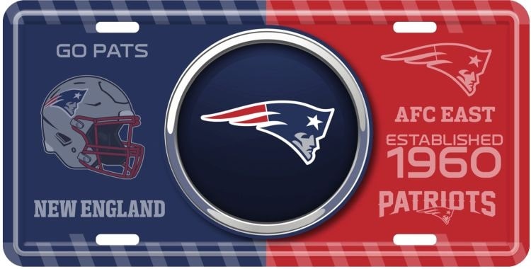 New England Patriots Bullseye License Plate