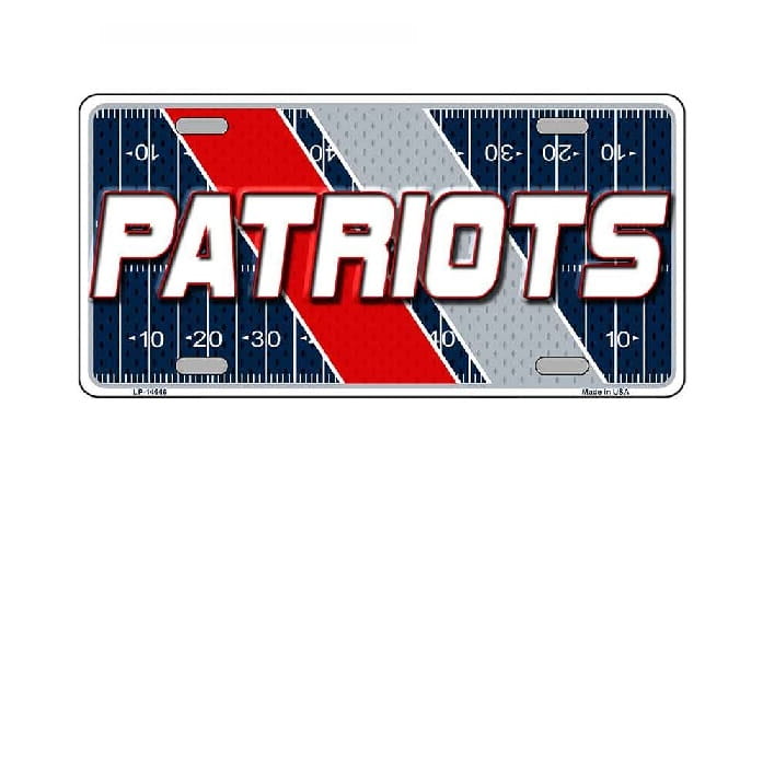 New England Patriots Playing Field License Plate Style Sign