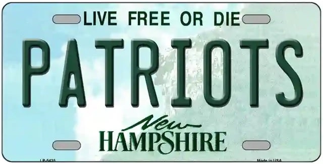 Patriots Fans New Hampshire Novelty License Plate