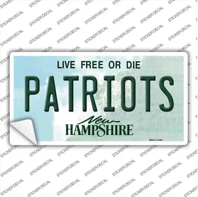 Patriots New Hampshire Bumper Sticker Decal