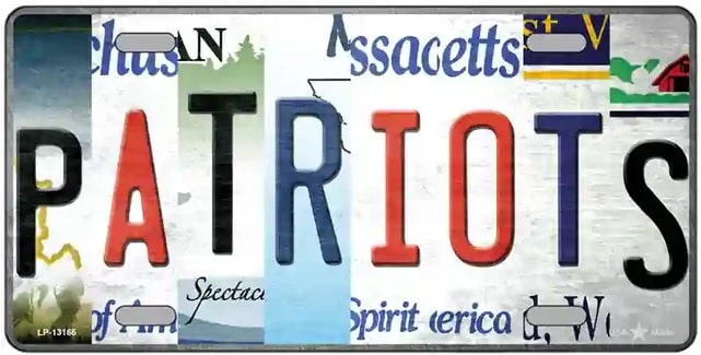 Patriots Strip Art  Novelty License Plate