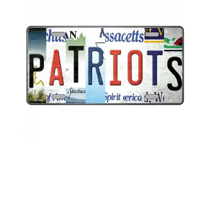 Patriots Folk Art License Plate