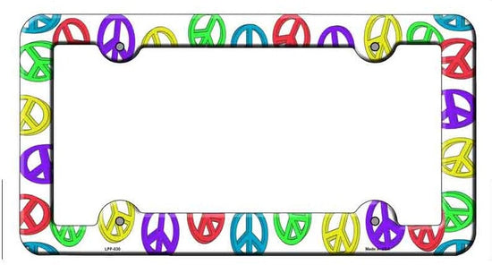 Peace Signs Novelty Metal License Plate Frame