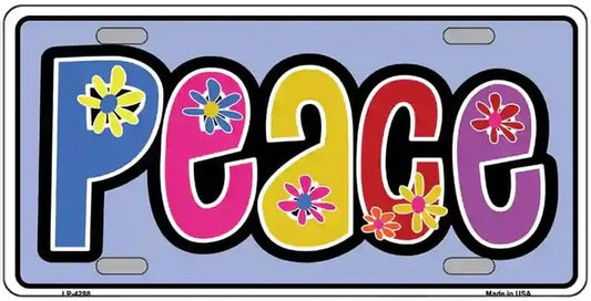Peace Flower Power Vanity License Plate