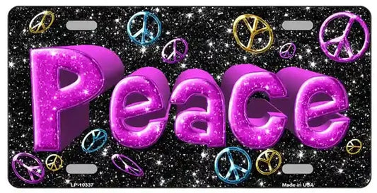 Peace Sign Collage Vanity License Plate