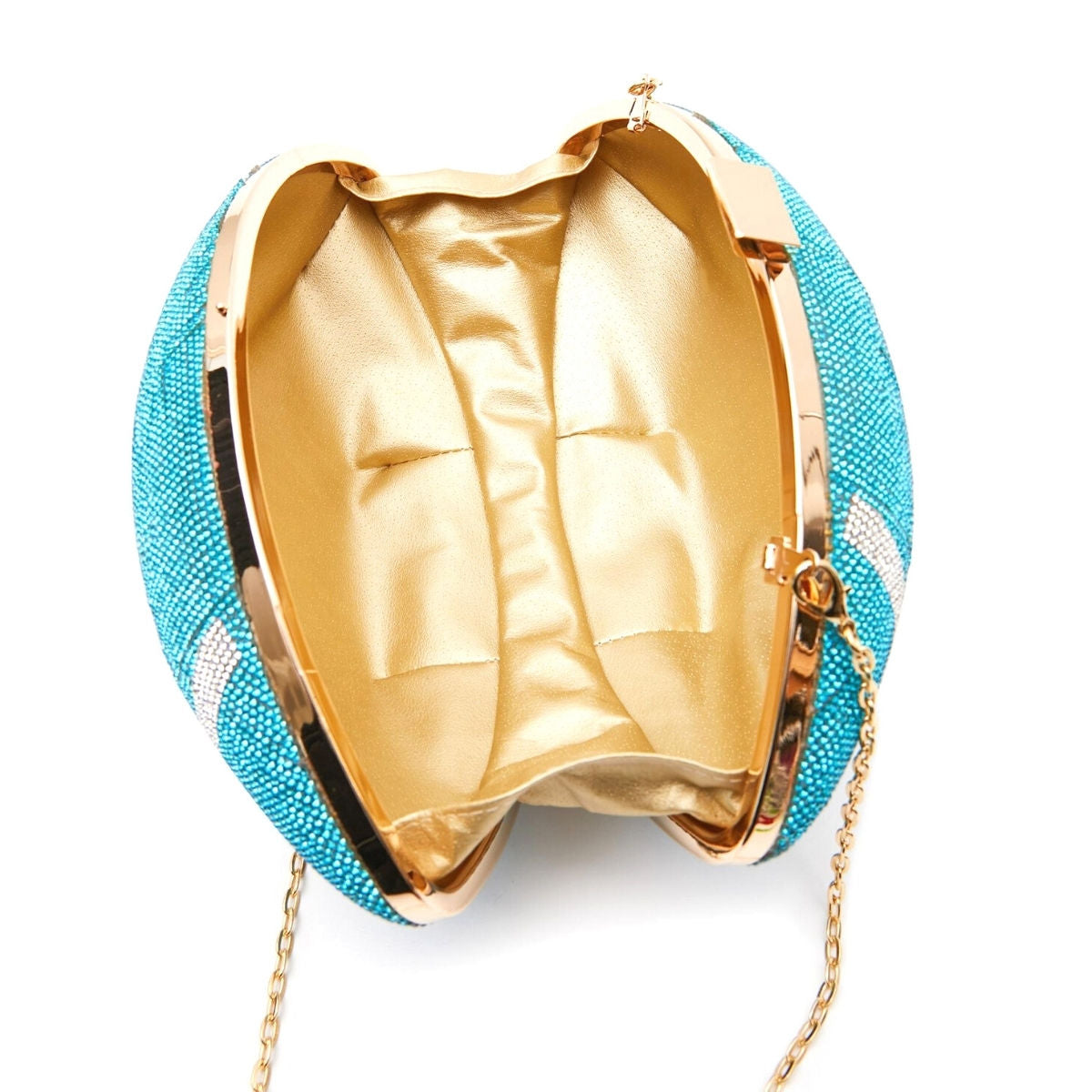 FINAL SALE Turquoise Bling Football Clutch