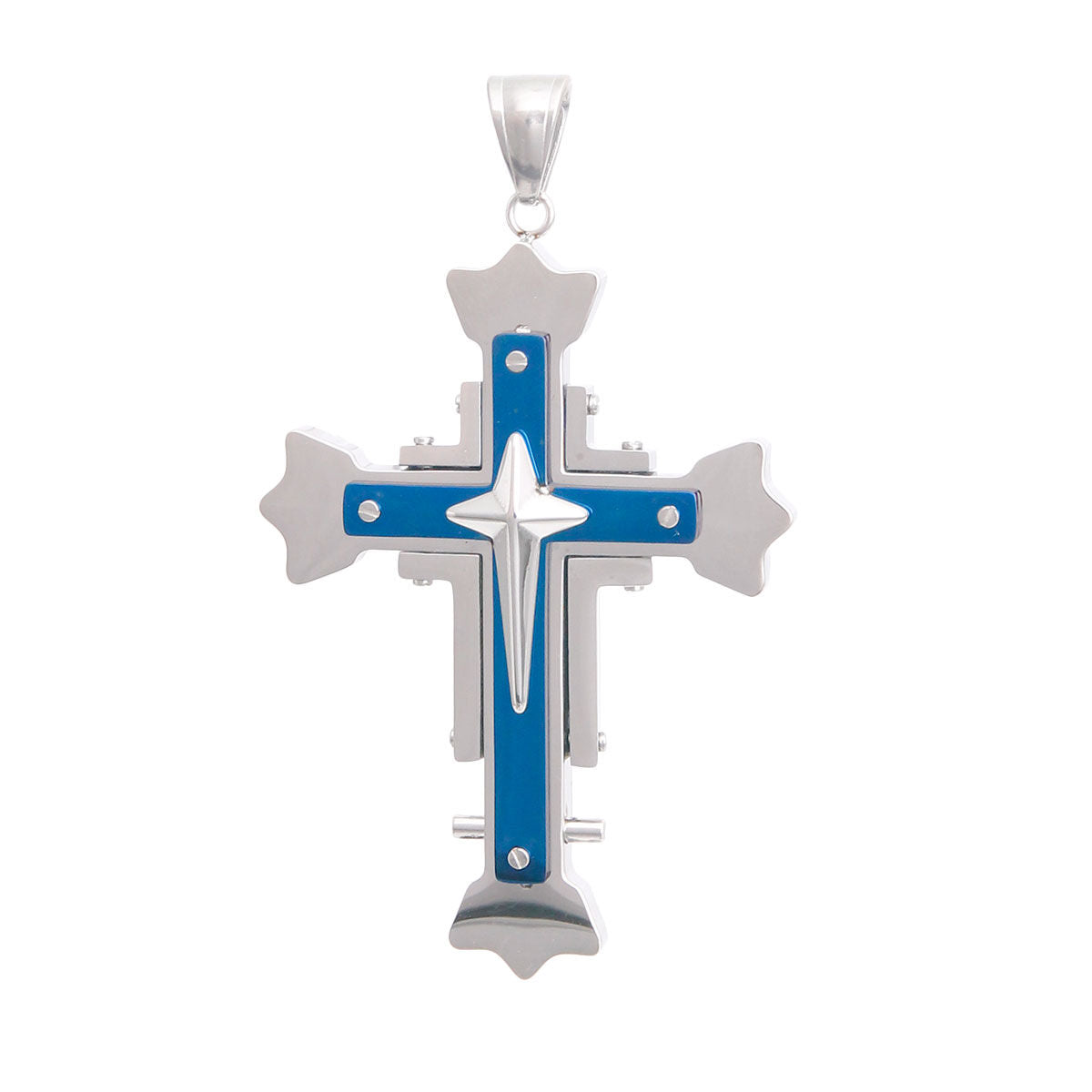 Silver Silver Stainless Steel Cross Pendant