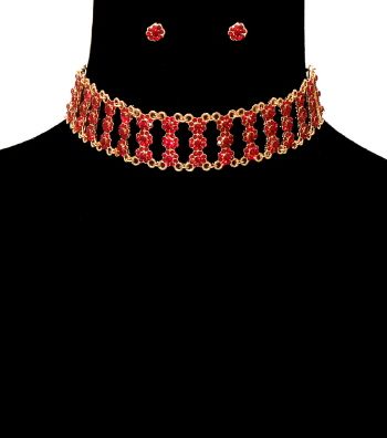 Metal Stone Choker Set