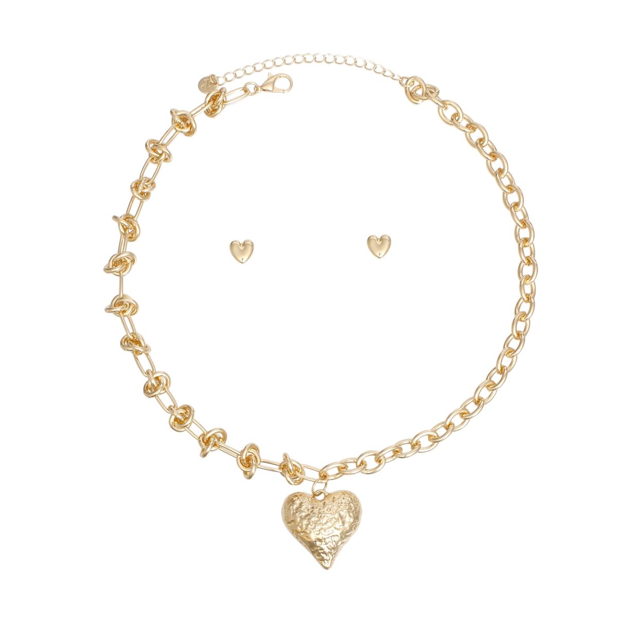 Pendant Gold Heart Knotted Chain Necklace Women