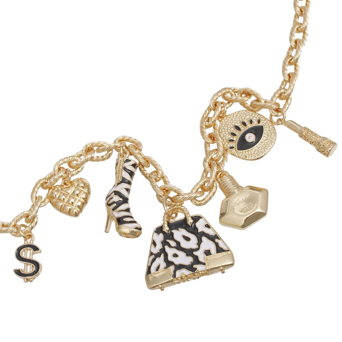 Charm Gold Black Luxe Handbag and Boot Necklace