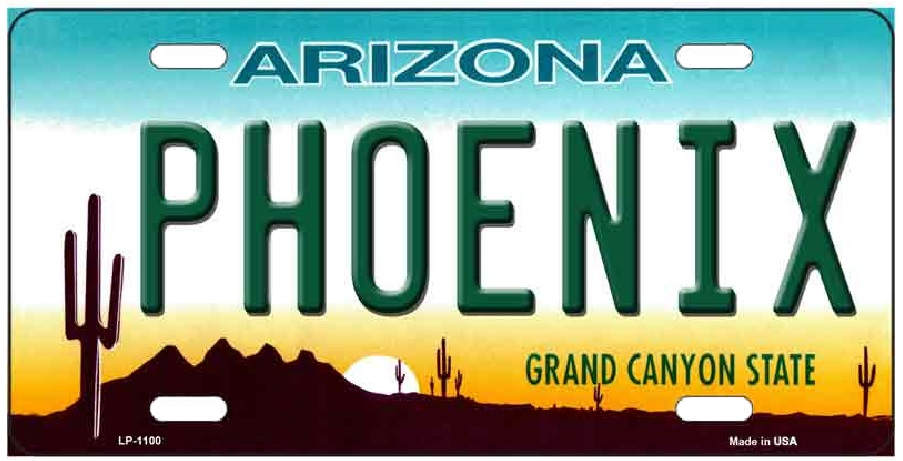 Phoenix Arizona Grand Canyon State Novelty License Plate