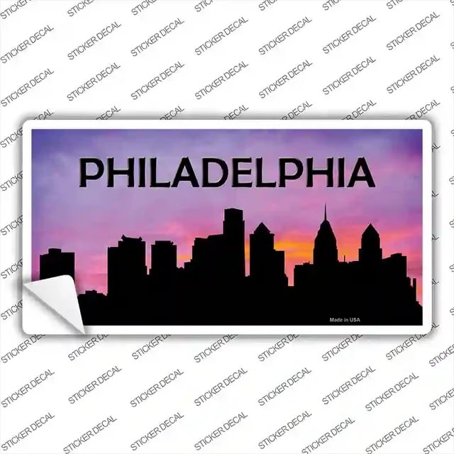 Philadelphia Skyline Silhouette Sticker Decal 