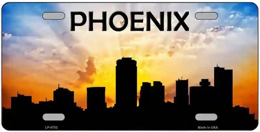 Phoenix Skyline Silhouette State License Plate