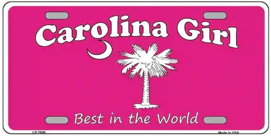 Carolina Girl Pink Novelty License Plate