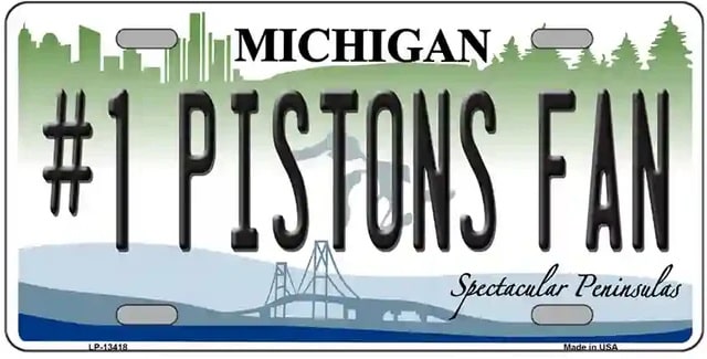 #1 Pistons Fan Novelty Novelty Michigan License Plate