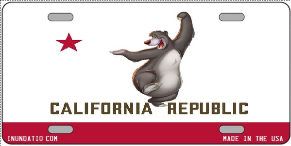 California Republic Spoof Dancing Bear License Plate