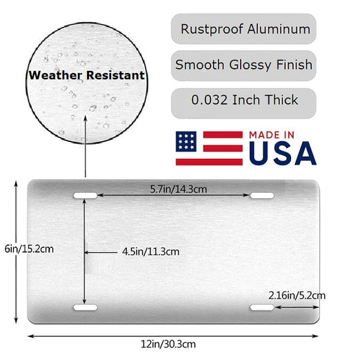 Arizona Carbon Fiber Brushed Aluminum License Plate
