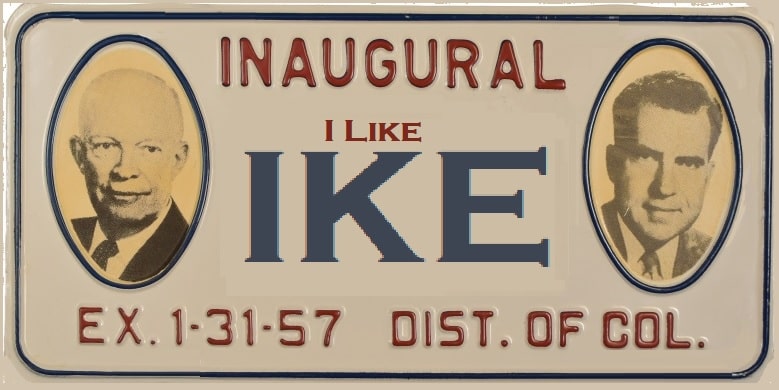 Eisenhower Inaugural License Plate Replica
