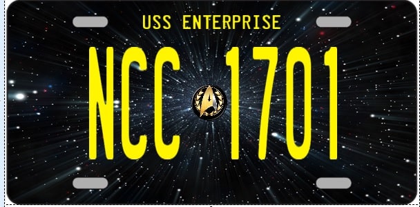 USS Enterprise Starfleet License Plate
