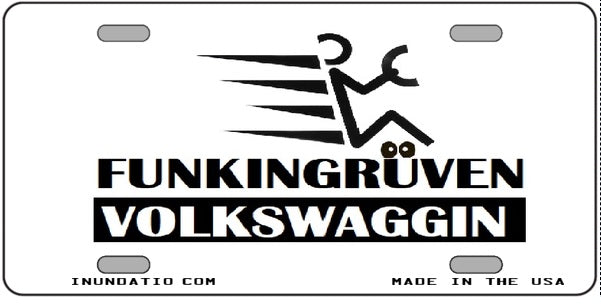 Volkswagen Funkingruven White Vanity License Plate