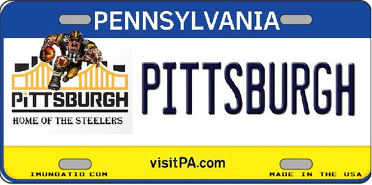 Pittsburgh PA Home Of The Steelers License Plate