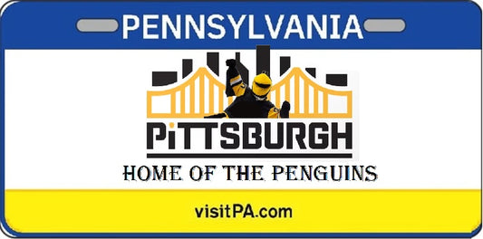 Pittsburgh PA Home Of The Penguins License Plate