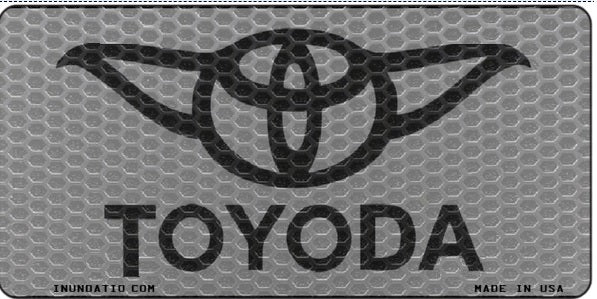 Toyoda Silver Plate Honeycomb Vanity License Plate