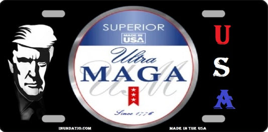 Ultra MAGA USA License Plate Style Sign