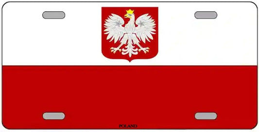 Poland Eagle Flag Metal Novelty License Plate