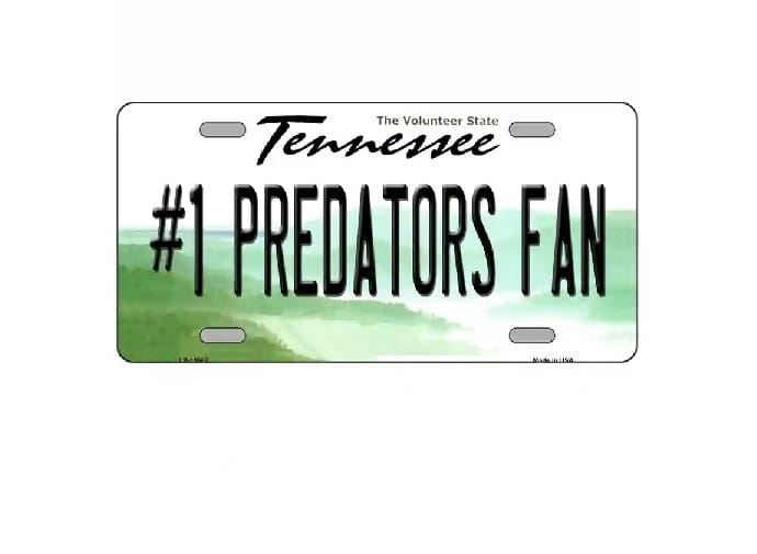 #1 Predators Fan License Plate