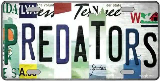 Folk Art Predators Fan Novelty License Plate