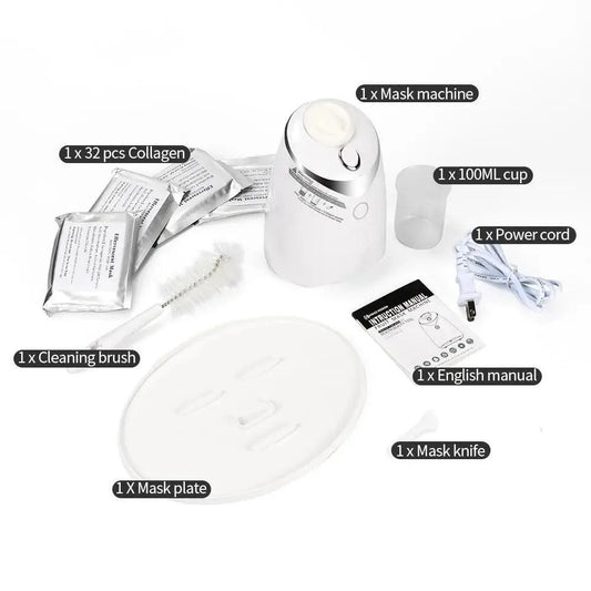 Premium Intelligent Facial Mask Maker for Collagen Fruit Vegetable Automatic Face Cream Making Facial Cream Maker Machine, Professional Facial Mask Machine Collagen Fruit Vegetable Automatic Facial Care Masks Maker Machine with Human Voice Reminder