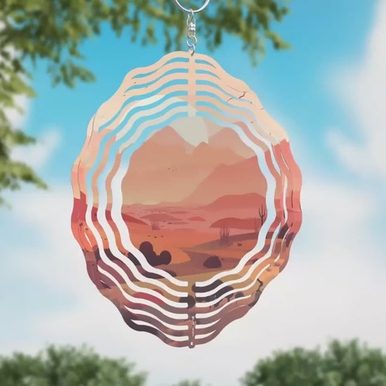 Animation Desert Scene Novelty Metal Wind Spinner