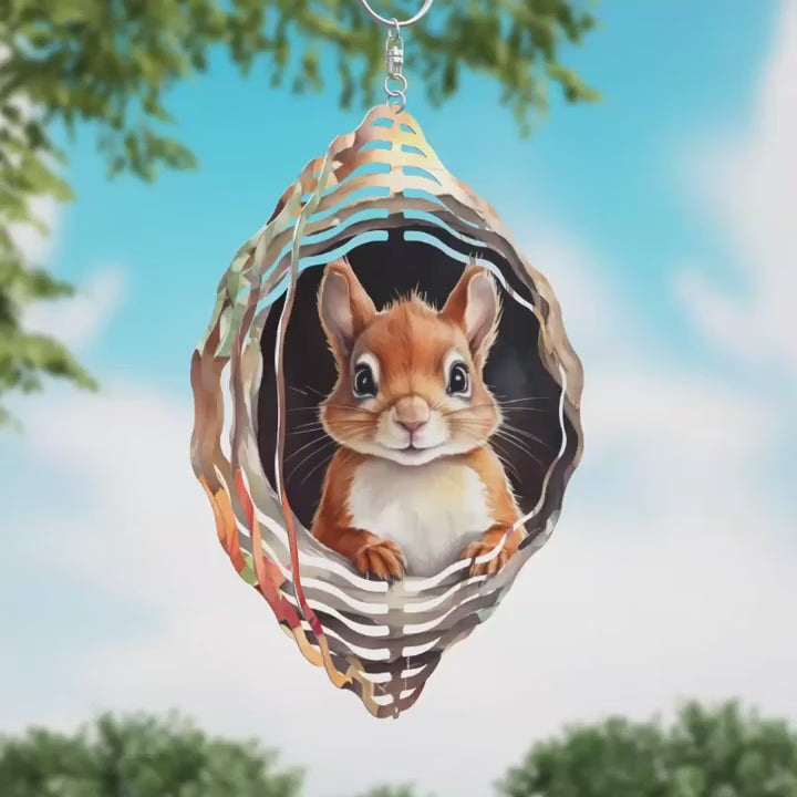 Squirrel Novelty Metal Wind Spinner Video