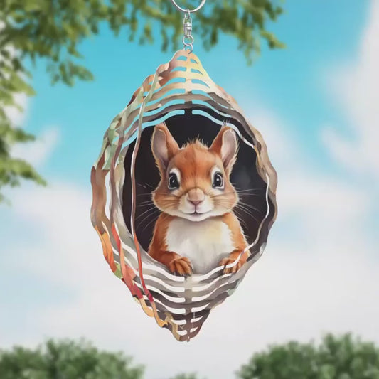 Squirrel Novelty Metal Wind Spinner Video