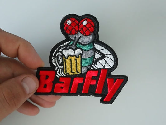 BarFly Embroidered Iron On Patch.